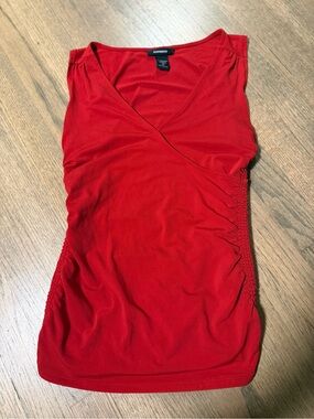 Express Vintage Y2K Cinched Red Wrap Top